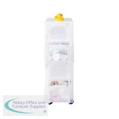 Really Useful Slimline 4 Drawer Storage Tower 6 Litre Clear/Clear ST4X6C