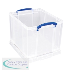 Really Useful Stacking Box with Handles 25.7 Litre Clear (Pack of 3) 25.7C-PK3CB