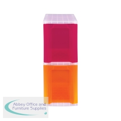 Really Useful Slimline 2 Drawer Storage Tower 11.5 Litre Clear/Assorted ST2x11.5CLASS