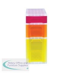 Really Useful Slimline 3 Drawer Storage Tower Clear/Assorted ST3.5x6x11.5CS