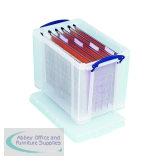 Really Useful 24L Plastic Storage Box With Lid W465xD270xH290mm Clear RUP80256