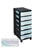 Really Useful Plastic Storage Tower With 6 Drawers Black ST6X7C