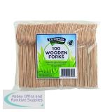Caterpack Enviro Wooden Forks (100 Pack) RY10568