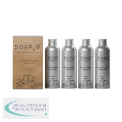 Gel Hair + Hand + Body Soap Super Refill Makes 4 Litres (Pack of 4) S2OAB150