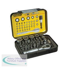 Stanley 39 Piece Drive Bits 25mm and Magnetic Bit Holder with Lock-Ring 1-13-906
