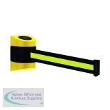 VFM Black /Yellow Wall Mounted Retractable Barrier 4.6m 309834