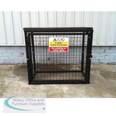 Powder Coated Gas Cylinder Cage 900x1000x500mm Black 430310