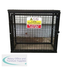 Powder Coated Gas Cylinder Cage 900x1000x600mm Black 430313