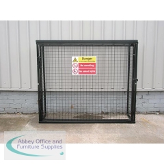 Powder Coated Gas Cylinder Cage 1400x1650x500mm Black 430328