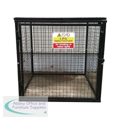 Powder Coated Gas Cylinder Cage 1200x1200x1200mm Black 430333