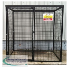 Powder Coated Gas Cylinder Cage 1800x1800x1200mm Black 430347