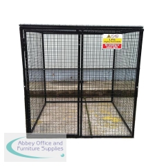 Powder Coated Gas Cylinder Cage 1800x1800x1800mm Black 430351