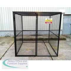 Powder Coated Gas Cylinder Cage 1880x2000x2000mm Black 430354