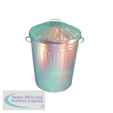 Galvanised Dustbin with Lid 90L 344197