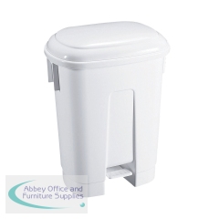 Derby Plastic Pedal Bin 60L White 348011