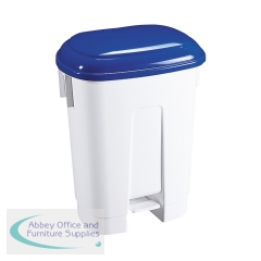 Derby Plastic Pedal Bin 60 Litre White/Blue 348013