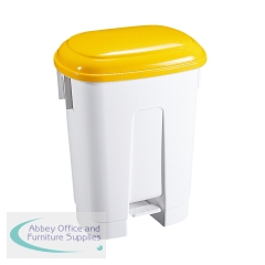 Derby 60 Litre White/Yellow Plastic Pedal Bin 348014