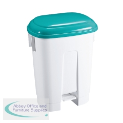 Derby Plastic Pedal Bin 60 Litre White/Green 348015
