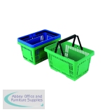 Plastic Shopping Basket Green (12 Pack) 370767