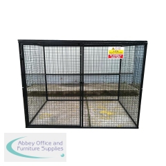 Powder Coated Gas Cylinder Cage Double Doors 1800x2400x1800mm Black 435630