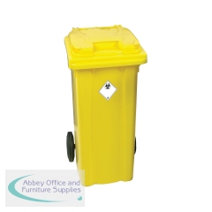 Yellow Clinical Waste 2 Wheel Refuse Container 120 Litres 377918