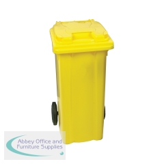 Yellow Clinical Waste 2 Wheel Refuse Container 240 Litres 377919