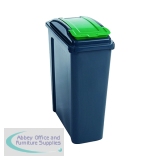 VFM Recycling Bin With Lid 25 Litre Green 384284