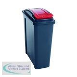 VFM Recycling Bin with Lid 25 Litre Red 384285