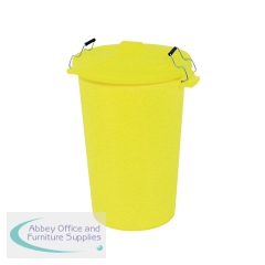Dustbin with Clip On Lid Yellow 90L 415696