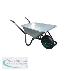 Galvanised Steel Wheelbarrow with Pneumatic Tyre 100 Litre 418636