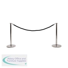 VFM Barrier Posts H990mm Silver (Pack of 2) 421936