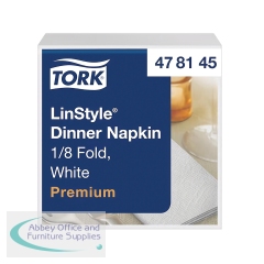 Tork Linstyle Dinner Napkin White 8 Fold (Pack of 50) 478145