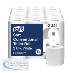 Tork T4 Soft Toilet Paper Roll 400 Sheets White (Pack of 42) 12324