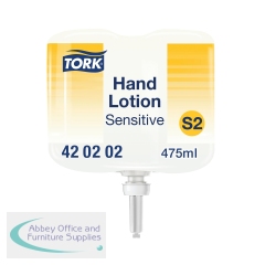 Tork S2 Sensitive Moisturising Hand Lotion Unperfumed 475ml (Pack of 8) 420202
