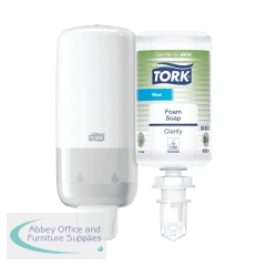 Tork Clarity Hand Wash Foam Soap 1000ml (Pack of 6) + FOC Tork Foam Soap Dispenser S4 White