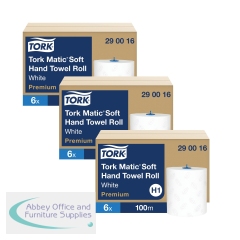 Tork Matic Hand Towel Roll H1 100m White (Pack of 6) 3For2