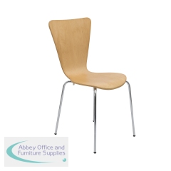5 Star Recess Heavy Duty Chair Beech (Pack of 4) SF1004342