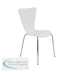 5 Star Recess Heavy Duty Chair White (Pack of 4) SF1004343