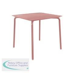 Lark Square Slatted Table Aluminium Next Day Delivery Brick Dust 1043446ND