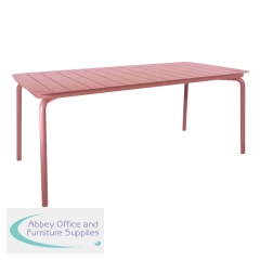 Lark Rectangular Slatted Table 1806mm Aluminium Next Day Delivery Brick Dust 1043458ND