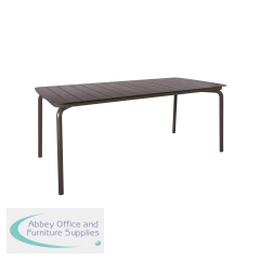 Lark Rectangular Slatted Table 1806mm Aluminium Next Day Delivery Charcoal 1043460ND