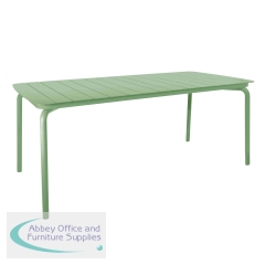 Lark Rectangular Slatted Table 1806mm Aluminium Next Day Delivery Fair Green 1043570ND