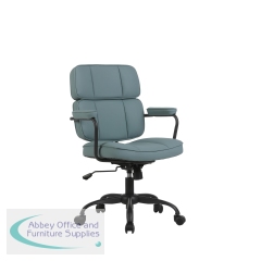5 Star Sky Executive Chair with Fixed Arms Leather Look Blue/Black SF8976436