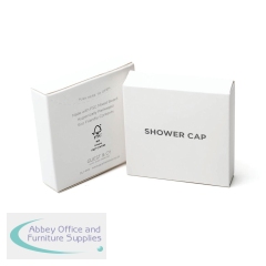 White Boxed Eco Shower Cap Cornstarch with Hair Band (Pack of 250) I010