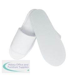 Economy White Terry Slipper in Paper Bands Open Toe 30cm EVA Sole (Pack of 200) SUPCFY010