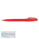 Pentel Sign Pen S520 Fibre Tipped 2.0mm Tip 1.0mm Line Red Ref S520-B [Pack 12]