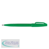 Pentel Sign Pen S520 Fibre Tipped 2.0mm Tip 1.0mm Line Green Ref S520-D [Pack 12]