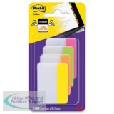Post-it Index Filing Tabs Strong Flat 51x38mm Six Each of Pin/Lim/Ora/Yel Ref 686-PLOY [Pack 24]