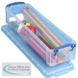 Really Useful Storage Box Plastic Lightweight Robust Stackable 1.5 Litre W100xD355xH70mm Clear Ref 1.5C