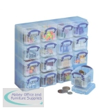 Really Useful Organiser Set Polypropylene 16x0.14L Boxes and Tray W224xD280xH65mm Clear Ref 0.14x16CORG